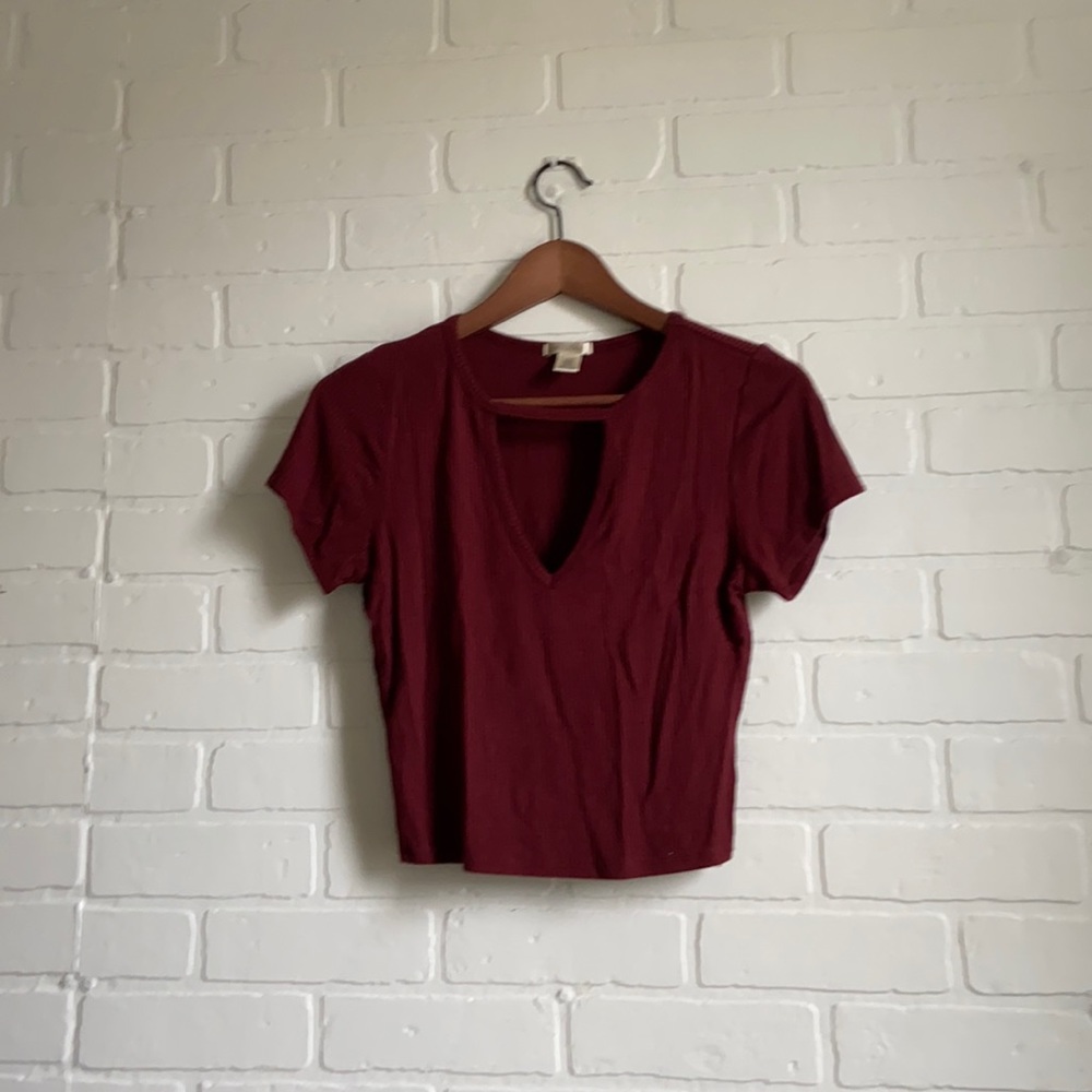 v neck crop top
